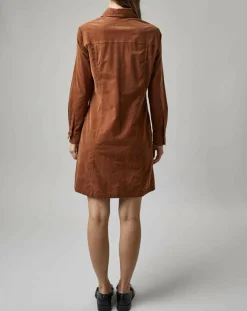 Robe en Velours côtelé marron
