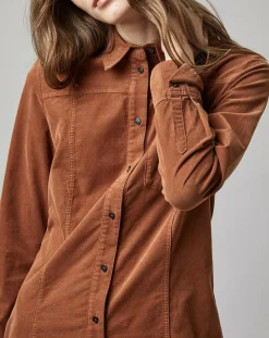 Robe en Velours côtelé marron