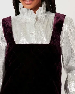 Robe en Velours satiné Princesse cerise noire