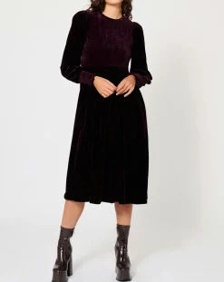 Robe en Velours satiné Princesse cerise noire