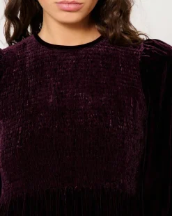 Robe en Velours satiné Princesse cerise noire