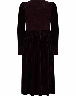 Robe en Velours satiné Princesse cerise noire