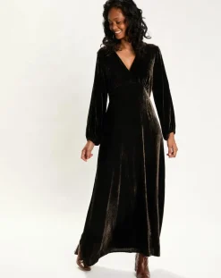 Robe en Velours Solo café