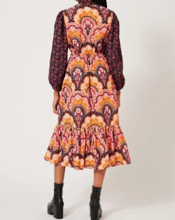 Robe Fall Winter Mix imprimée rose/multicolore