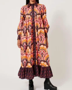 Robe Fall Winter Mix imprimée rose/multicolore