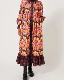 Robe Fall Winter Mix imprimée rose/multicolore
