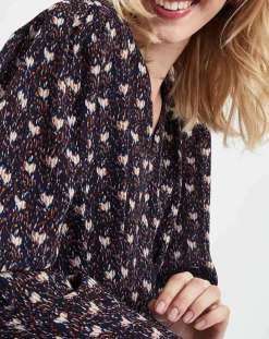 Robe Figue Fraîche imprimée bleu marine