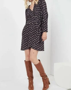 Robe Figue Fraîche imprimée bleu marine