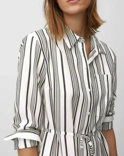 Robe fluide à rayures blanc/noir