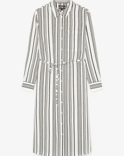 Robe fluide à rayures blanc/noir