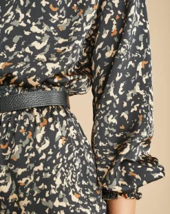 Robe fluide Store imprimée military noire