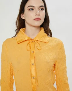 Robe froissée orange