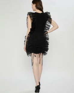 Robe Gathered Skinny noire