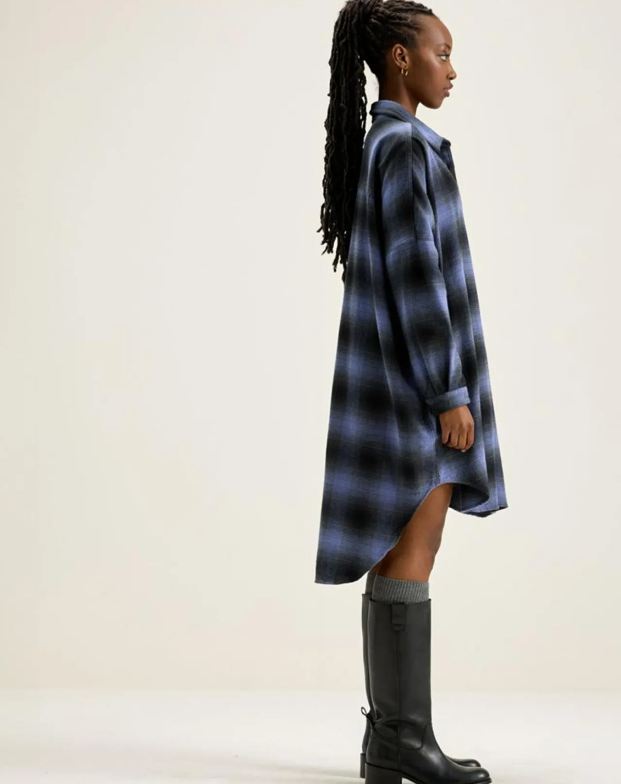 Robe Gen à carreaux violette