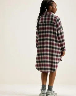 Robe Genk à carreaux rouge/noir/écru