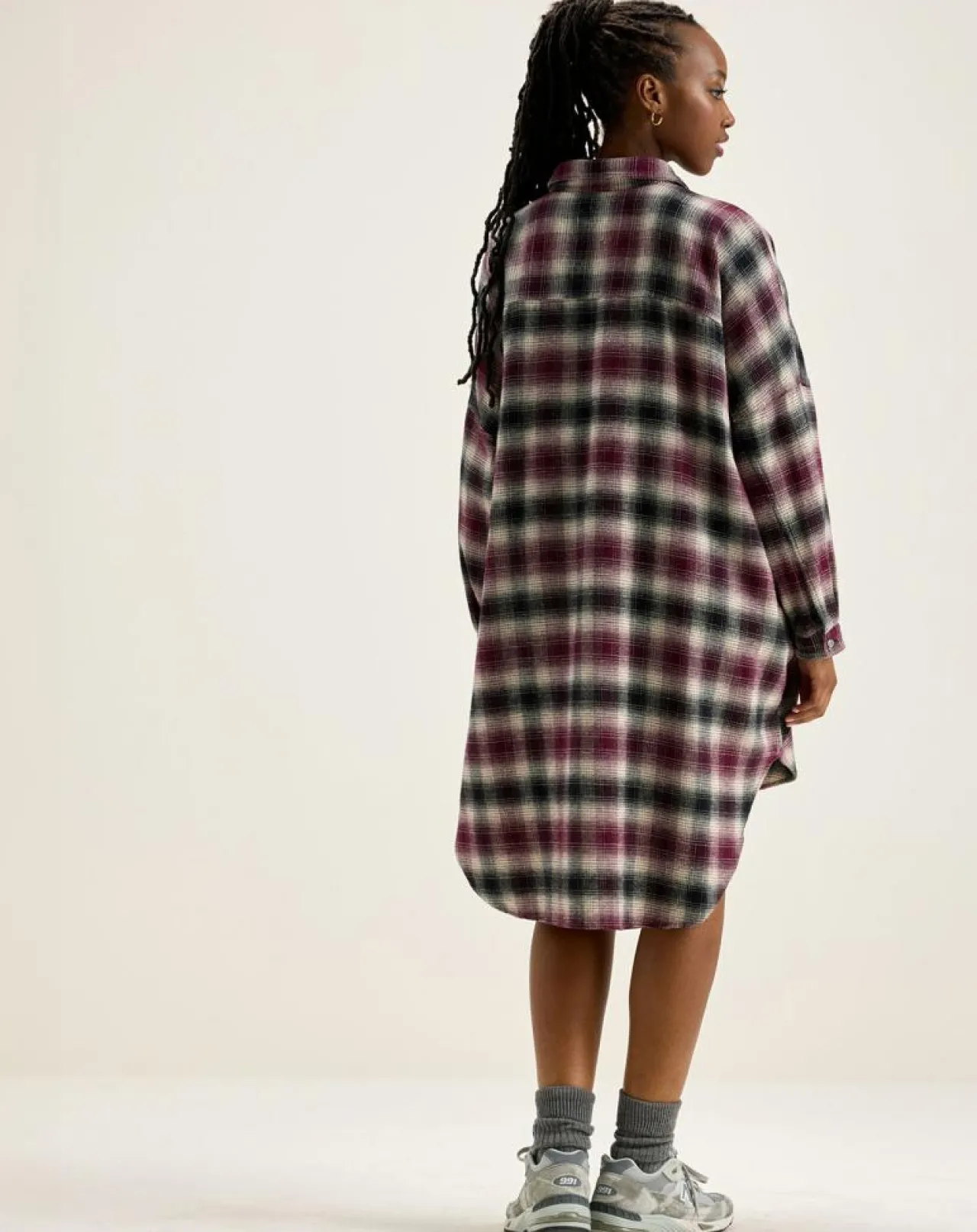 Robe Genk à carreaux rouge/noir/écru