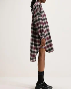 Robe Genk à carreaux rouge/noir/écru