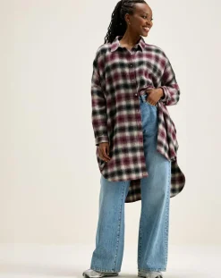 Robe Genk à carreaux rouge/noir/écru