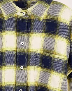 Robe Gladys à carreaux gris/jaune/écru