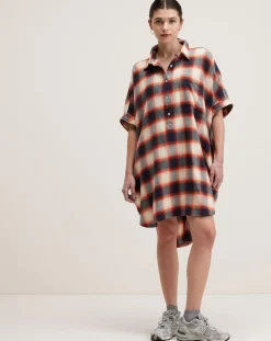 Robe Glenn à carreaux gris/rouge/écru