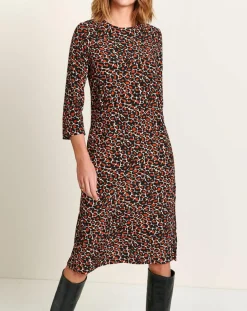 Robe Heisho fluide Léopard marron