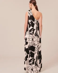Robe imprimé à fleurs noires craie