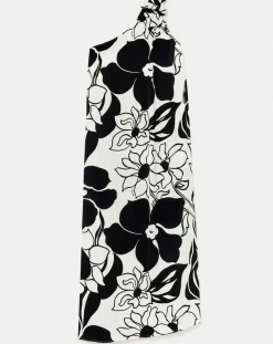 Robe imprimé à fleurs noires craie
