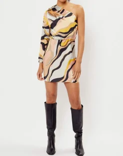 Robe imprimée Camille grise