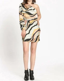 Robe imprimée Camille grise