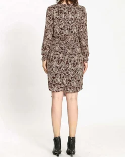 Robe imprimée floral Luna bordeaux