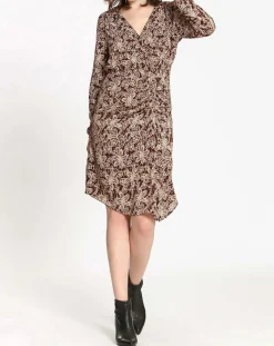 Robe imprimée floral Luna bordeaux
