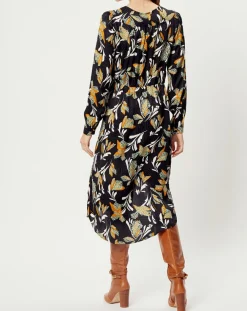 Robe imprimée Solène noire