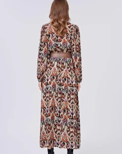 Robe Iris imprimée brique/multicolore