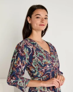 Robe Kassandra imprimée marine