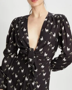 Robe Lama imprimée noire