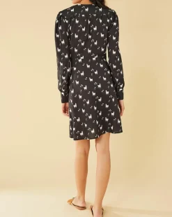 Robe Lama imprimée noire