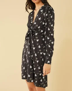 Robe Lama imprimée noire