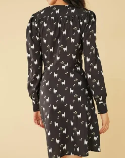 Robe Lama imprimée noire