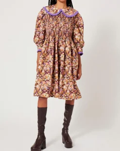 Robe Liberty Fauve imprimée cerise noire/multicolore