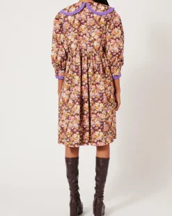 Robe Liberty Fauve imprimée cerise noire/multicolore