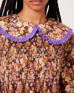 Robe Liberty Fauve imprimée cerise noire/multicolore