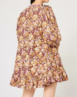 Robe Liberty Fauve imprimée cerise noire/multicolore