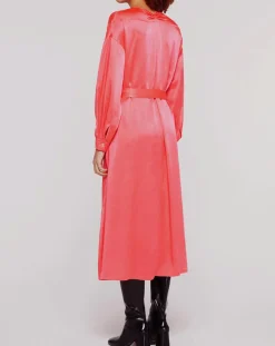 Robe longue 100% Soie Abito rose
