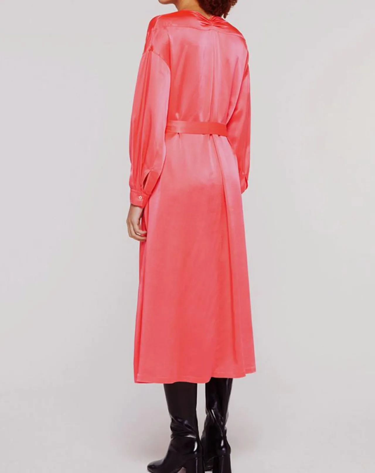 Robe longue 100% Soie Abito rose