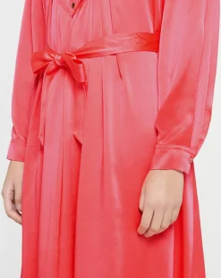 Robe longue 100% Soie Abito rose