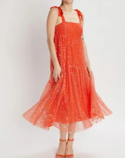 Robe longue Baby Flower coquelicot