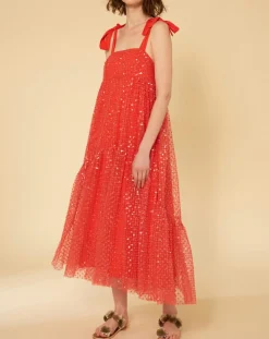 Robe longue Baby Flower coquelicot