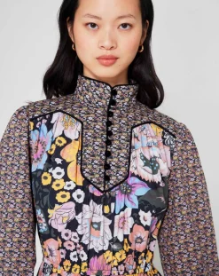 Robe longue Carnaby mix print