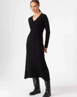 Robe Longue en Laine mélangée Rosemay noire