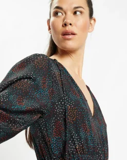 Robe longue et plissée Gaia noire